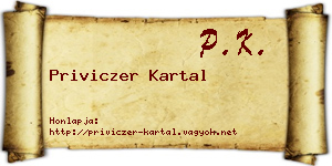 Priviczer Kartal névjegykártya